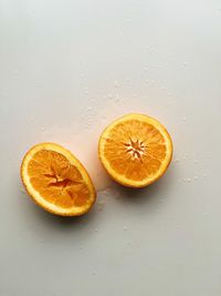 Close-up of lemon slices on table