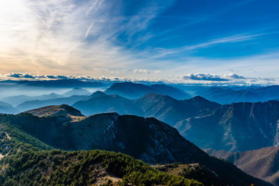 Scenic view of mountains against sky