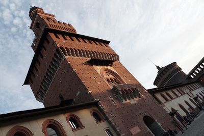 Low angle view of old building against sky