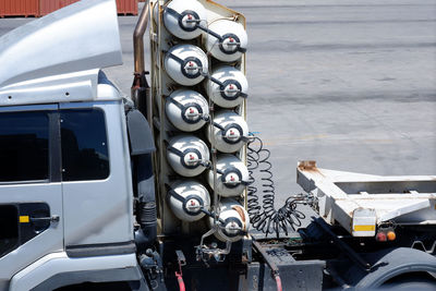 High angle view of airplane on street