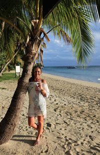 Full length of woman on beach