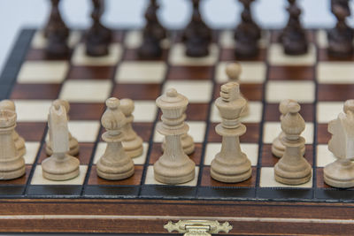 Close-up of chess pieces