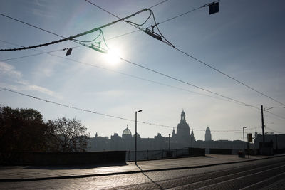 View of city at sunset