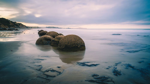 Scenic view of sea during sunset