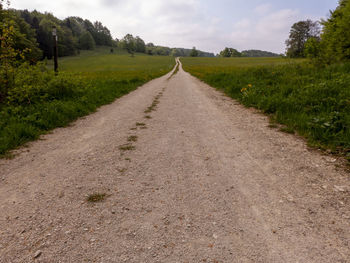 Road amidst field against sky