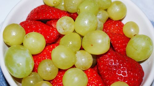 Close-up of strawberries in bowl