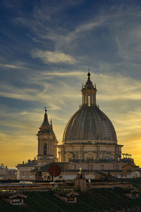 View of building against sky during sunset