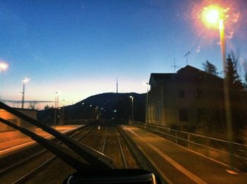 Railroad track at night