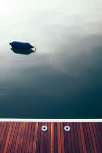 High angle view of boat in sea