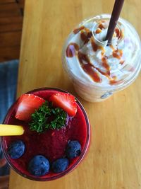 Close-up of dessert on table