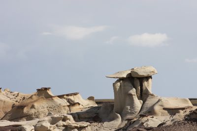 View of rocks against sky