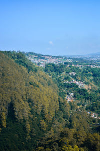 High angle view of townscape against sky