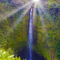 Scenic view of waterfall