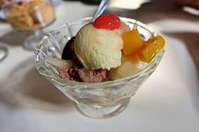 Close-up of ice cream in bowl