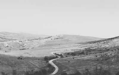 Scenic view of landscape against clear sky