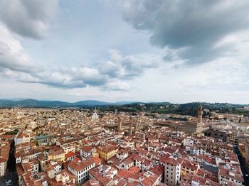 High angle view of townscape against sky