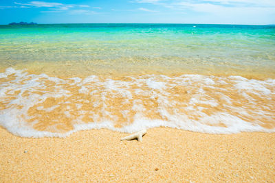 Scenic view of beach against sky