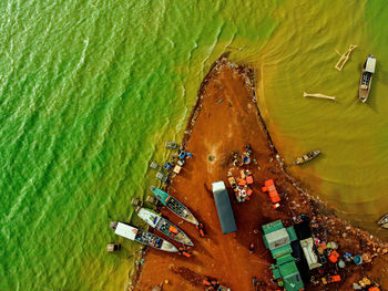 High angle view of sea shore