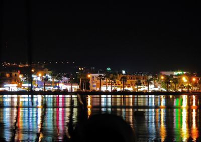 View of illuminated cityscape at night