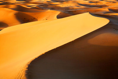 Scenic view of sand dunes at erg chebbi desert