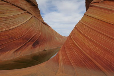 Close-up of sand dunes against sky