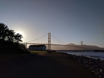 Suspension bridge over sea