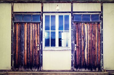 Closed window of building