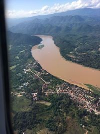 High angle view of landscape against sky