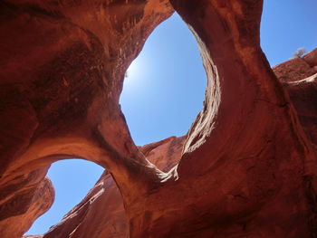 Low angle view of rock formation