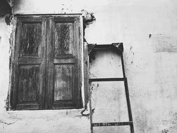 Closed door of old building