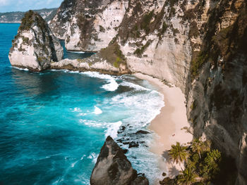 Rock formation on sea shore