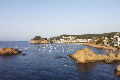 Aerial view of tossa de mar, girona, spain