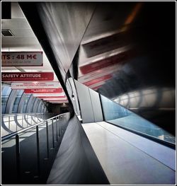 View of escalator in subway station