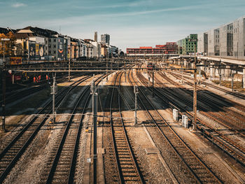 Railroad tracks against sky