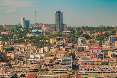 Aerial view of kampala city seen from gaddafi national mosque - uganda national mosque in uganda