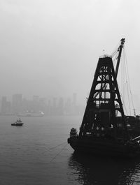 Ship in sea against sky