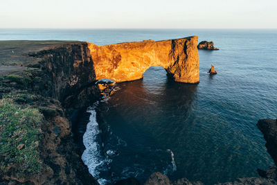 Rock formations in sea