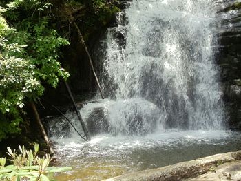 Scenic view of waterfall