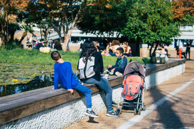 People sitting at park