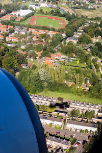 Aerial view of cityscape against sky