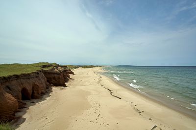 Scenic view of beach against sky