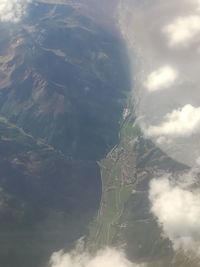 Aerial view of mountain against sky