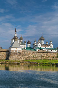 Solovetsky monastery on the solovetsky islands in the white sea, russia. view from white sea