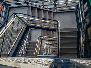 Blue staircase in the big blue deck parking garage at detroit metro airport