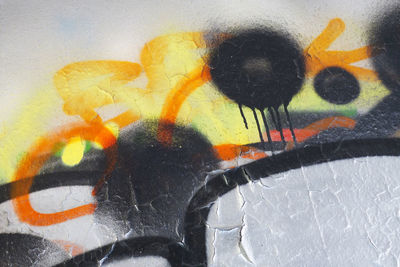 Close-up of graffiti on wall