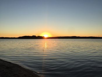 Scenic view of sunset over river