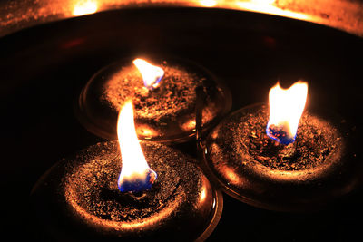 Close-up of lit candle