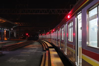 Train at railroad station platform