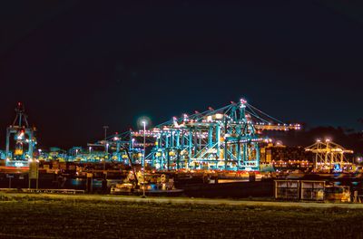 Illuminated carnival at night