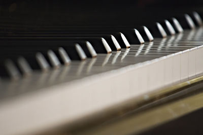 Close-up of piano keys